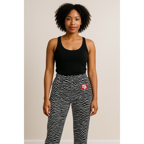 Zubaz NFL Unisex San Francisco 49ers Zebra Outline Comfy Pants M - Picture 1 of 9